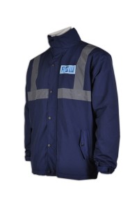 D145 custom-made industrial uniform jacket Order group staff popular Reflective cloth chest design Design staff uniform style Customized industrial uniform supplier HK   engineering raincoat